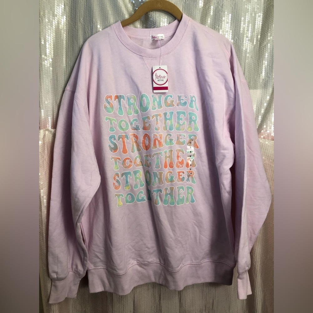 NWT Flirtitude Active long sleeve crew neck size small pink
